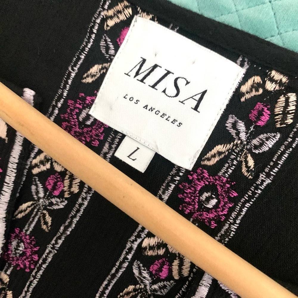 Misa Los Angeles Black Embroidered Dress - Picture 3 of 14